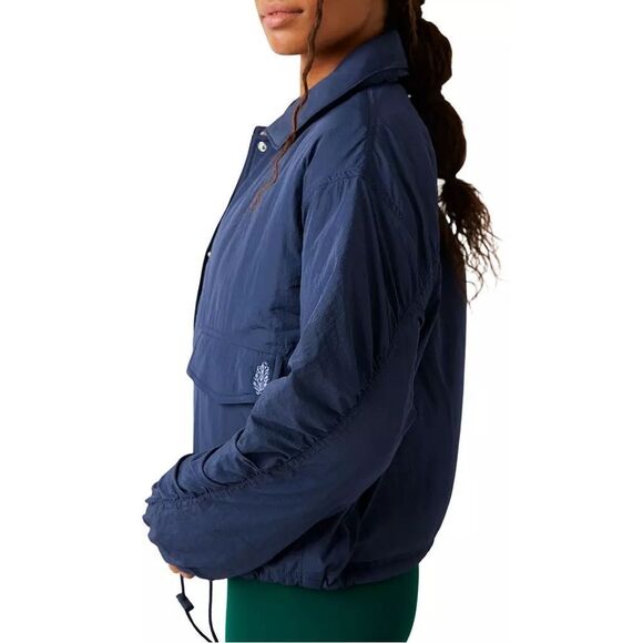 Free People Movement Off The Bleachers Coaches Jacket in Midnight Navy, XS $148 - Picture 3 of 10